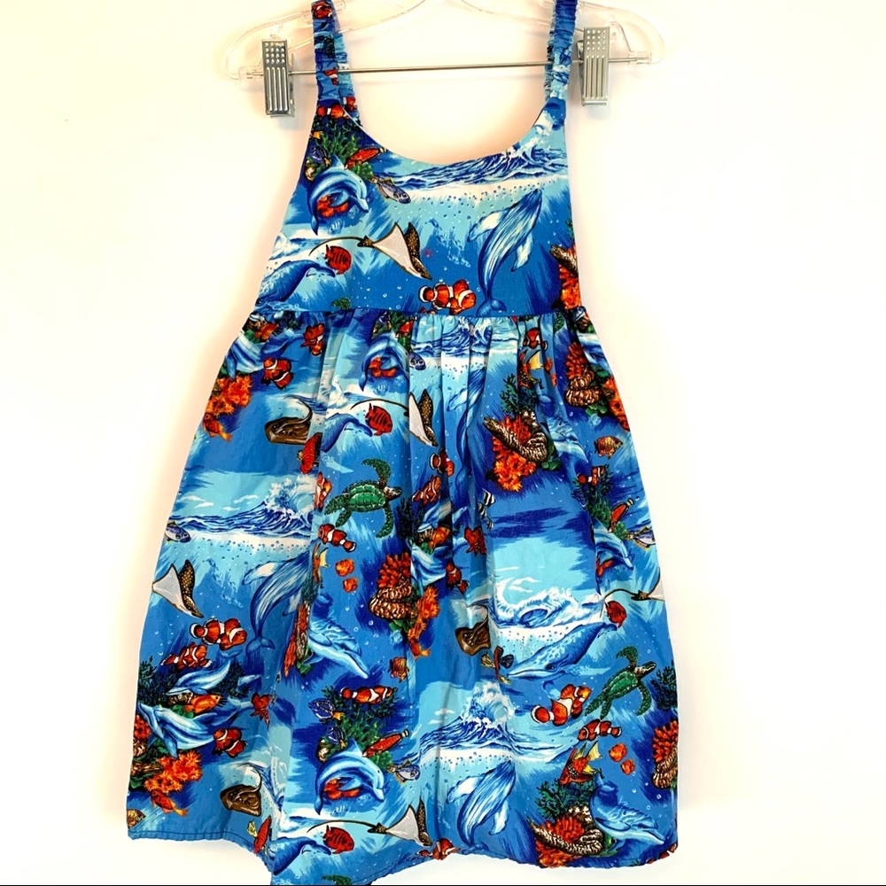 Aloha Republic Girls Blue Hawaiian Dress